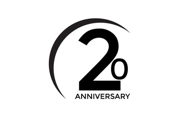 simple 20 anniversary design on a white background