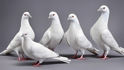 White pigeons set