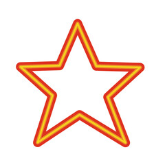 Vibrant Red and Yellow Outline Star Shape Decoration Element