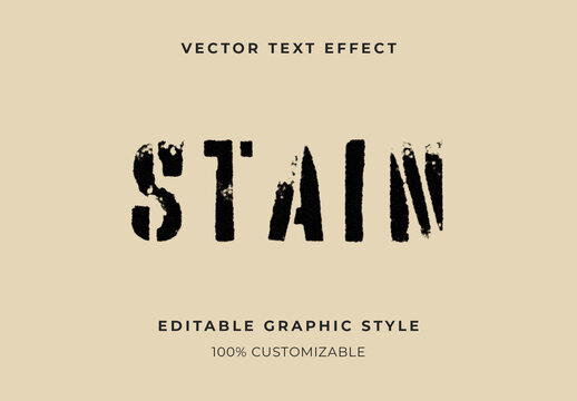 Black Grunge Ink Text Effect Stain Distressed Font