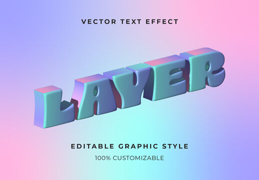 Blue And Pink Isometric 3D Text Effect Extrude Gradient Bold Font