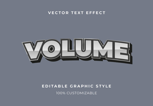 Silver And Gray Isometric 3D Text Effect Bold Metallic Outline Font