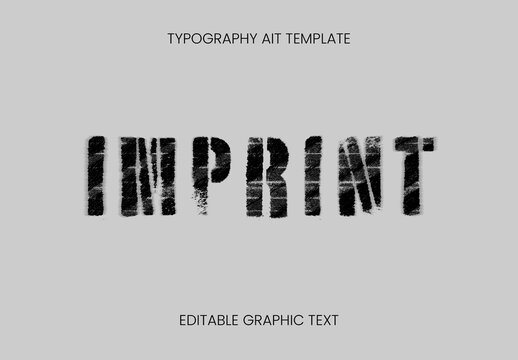 Black Stamp Mark Flat Vintage Text Effect Stencil Distressed Bold Font