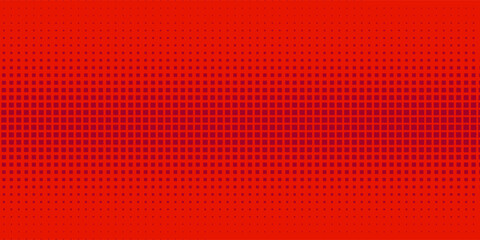 Abstract rectangle red and crimson pop art background with halftone dots in comic style vector