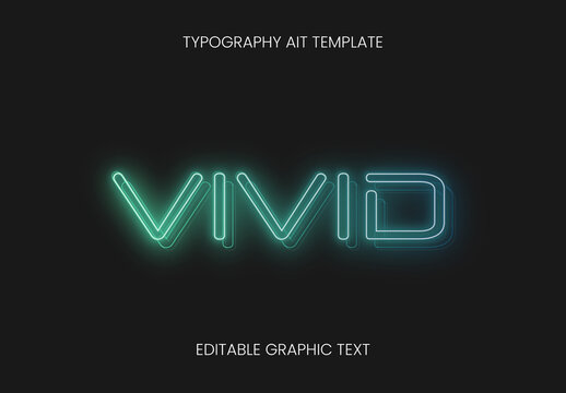 Outlined Futuristic Neon Text Effect