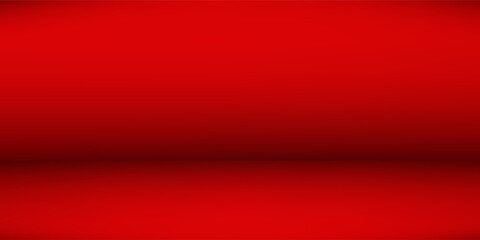 Empty modern red studio room, used as background for display your products abstract modern design art