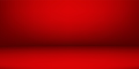 Empty modern red studio room, used as background for display your products abstract modern design