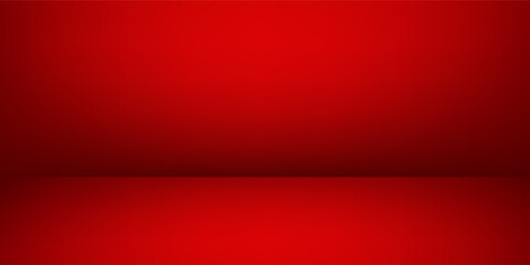 Empty modern red studio room, used as background for display your products abstract modern
