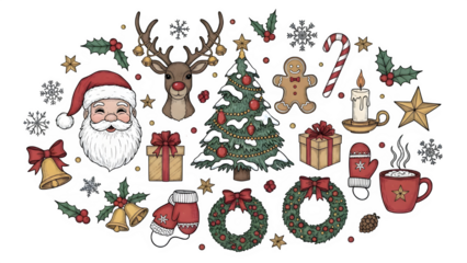 santa claus and reindeer