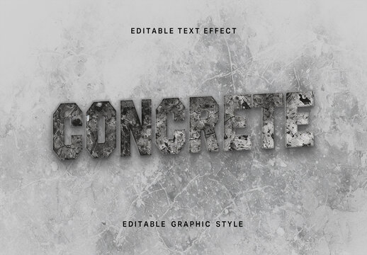 Black And Gray Embossed Concrete Text Effect Stone Bold Strong Font
