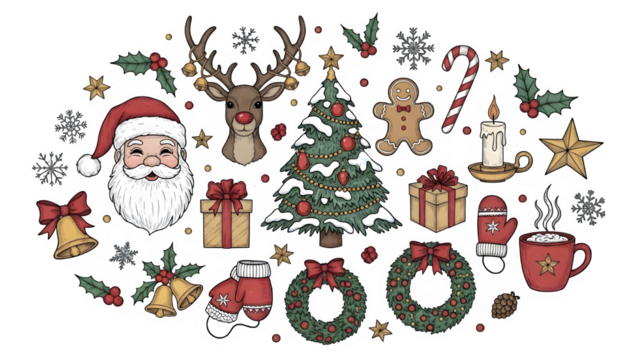 santa claus and reindeer