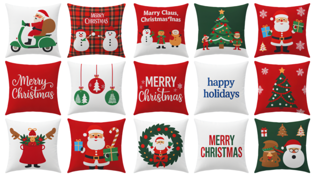 Festive decorative Christmas pillows offer holiday cheer for home decor