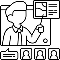 Line Art Virtual Class Icon