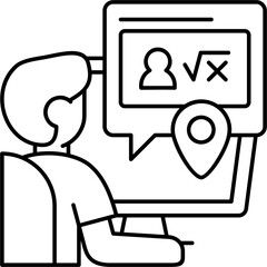 Line Art Remote Study Icon