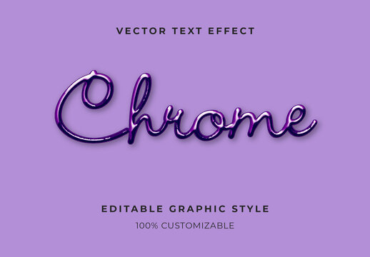 Violet Dark Purple Metallic Text Effect Chrome Script Glossy Font