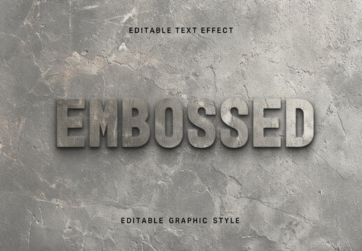 Embossed Stone Concrete Text Effect