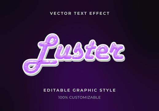 White Dark Purple Metallic Text Effect Script Outline Glossy Font