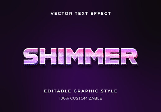 Pink Dark Purple Metallic Text Effect Shimmer Bold 3D Font