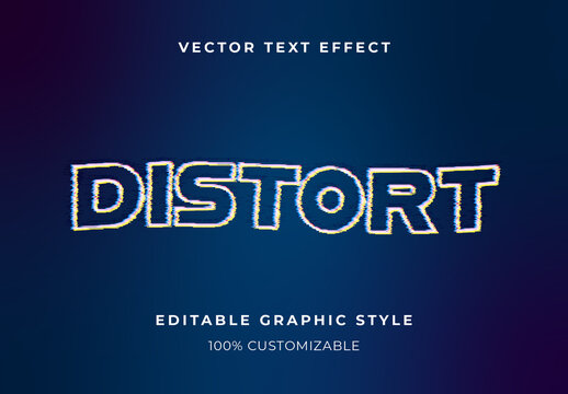 Colorful Night Glitched Text Effect Distort Glitch Digital Font