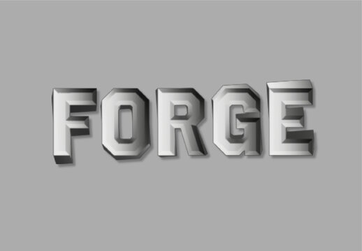 Silver And Gray Brushed Steel Text Effect Block Beveled Font