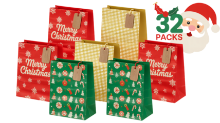 Festive Christmas gift bag collection for holiday shopping celebrations
