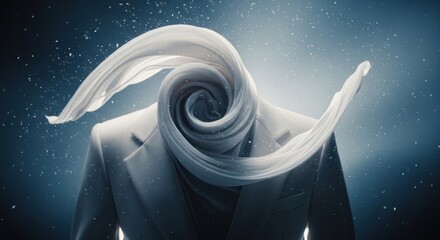 Surreal Portrait of a Man with a Swirling Vortex for a Head.