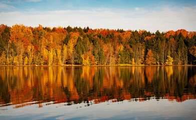 autumn landscape with lake