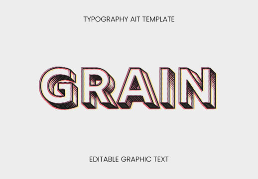 Black And Yellow 3d Halftone Print Text Effect