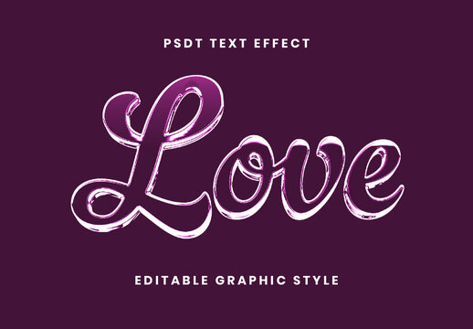 Purple Transparent Chrome Text Effect Glass Script Glossy Font