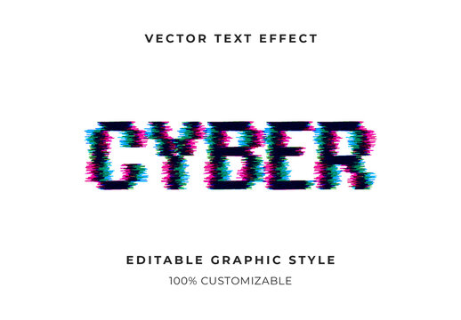 Colorful Glitched Text Effect Cyber Glitch Distorted Font