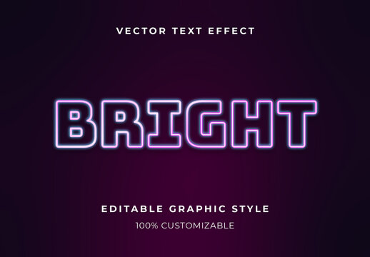 Pink Neon Lights Brick Wall Text Effect Glowing Light Outline Font