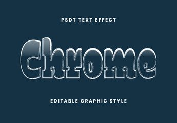 Blue Transparent Chrome Text Effect Glass Shiny Font