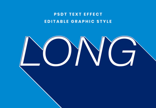 White And Blue Long Dark Shadow Text Effect Bold Outline Font