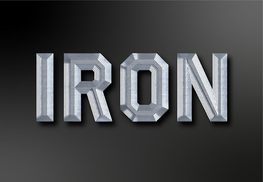 Silver Brushed Steel Text Effect Beveled Industrial Metal Font