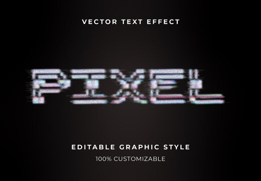 White And Black Glitched Text Effect Pixel Glitch Distortion Font
