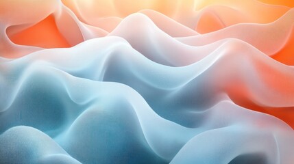 Fototapeta premium Abstract fabric waves, sunset backdrop, design texture