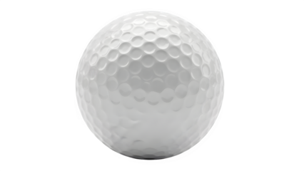 Single white golf ball isolated on transparent background