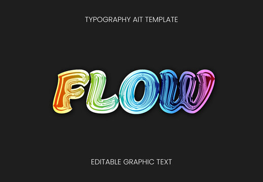 Colorful Liquid Melting Partial Text Effect Shiny Chrome Rainbow Font