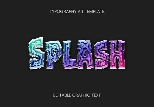 Colorful Liquid Melting Partial Text Effect Psychedelic Decorative Chrome Font