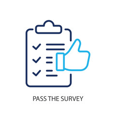Pass the survey thin line icons. Original vector illustration.