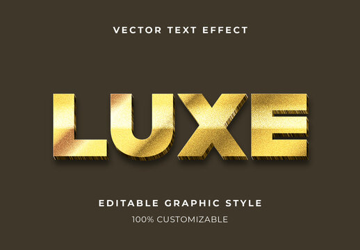 Golden Old Gold Text Effect Bold Elegant 3D Font
