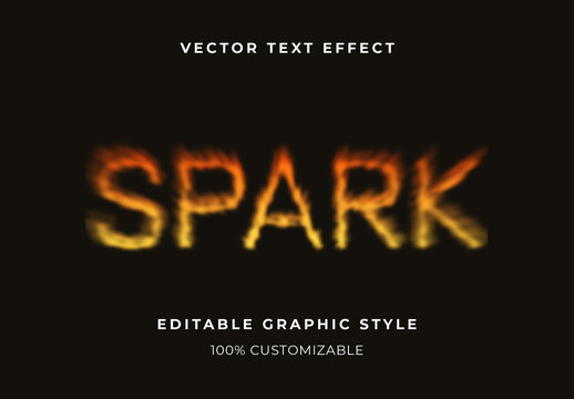 Orange And Yellow Burning Text Effect Spark Flame Distorted Font