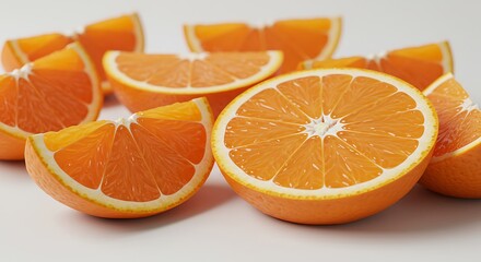 Fototapeta premium Citrus Cascade: Sunlit Slices
