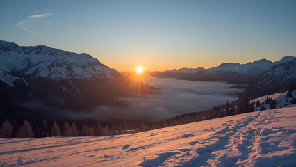 sunrise in the mountains