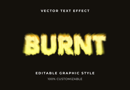 Yellow Burning Text Effect Bright Distorted Font