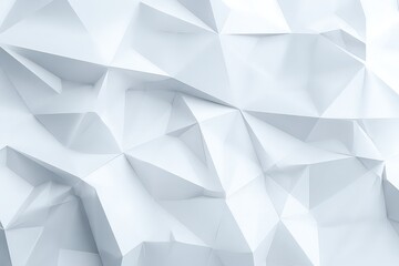 Abstract White Polygonal Geometric Surface with Textured Detail and Varying Shadows