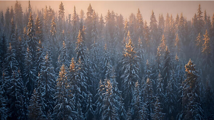 Snowy Forest Christmas Scene
