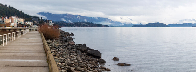 view from the lake San Carlos de Bariloche, Civic Center, Patagonia Argentina glacial lake Nahuel...
