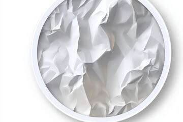 Crumpled Paper Circle On White Background