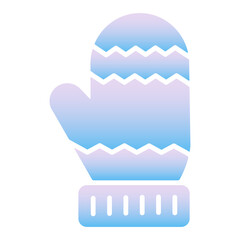 Mitten gradient icon, Christmas vector illustration with ornament pattern